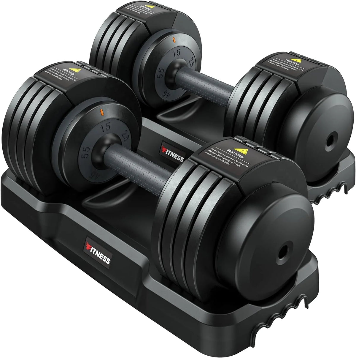 Adjustable Dumbbells Set with Tray, Black N972