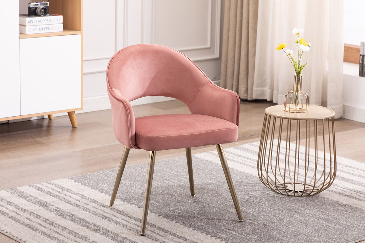 Velvet Upholstery Dining Chairs with Gold Metal Legs D6267