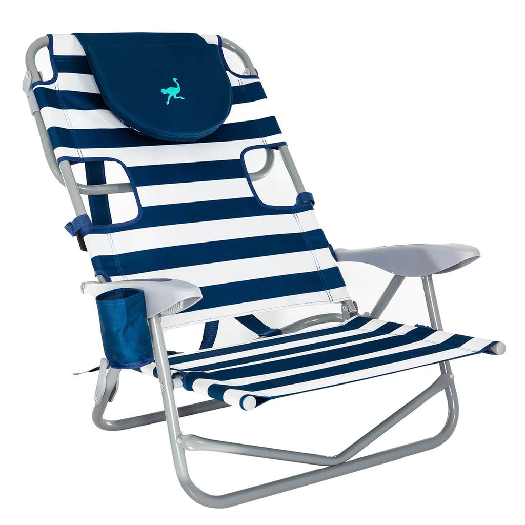 Striped Blue Reclining Beach Chair U17719