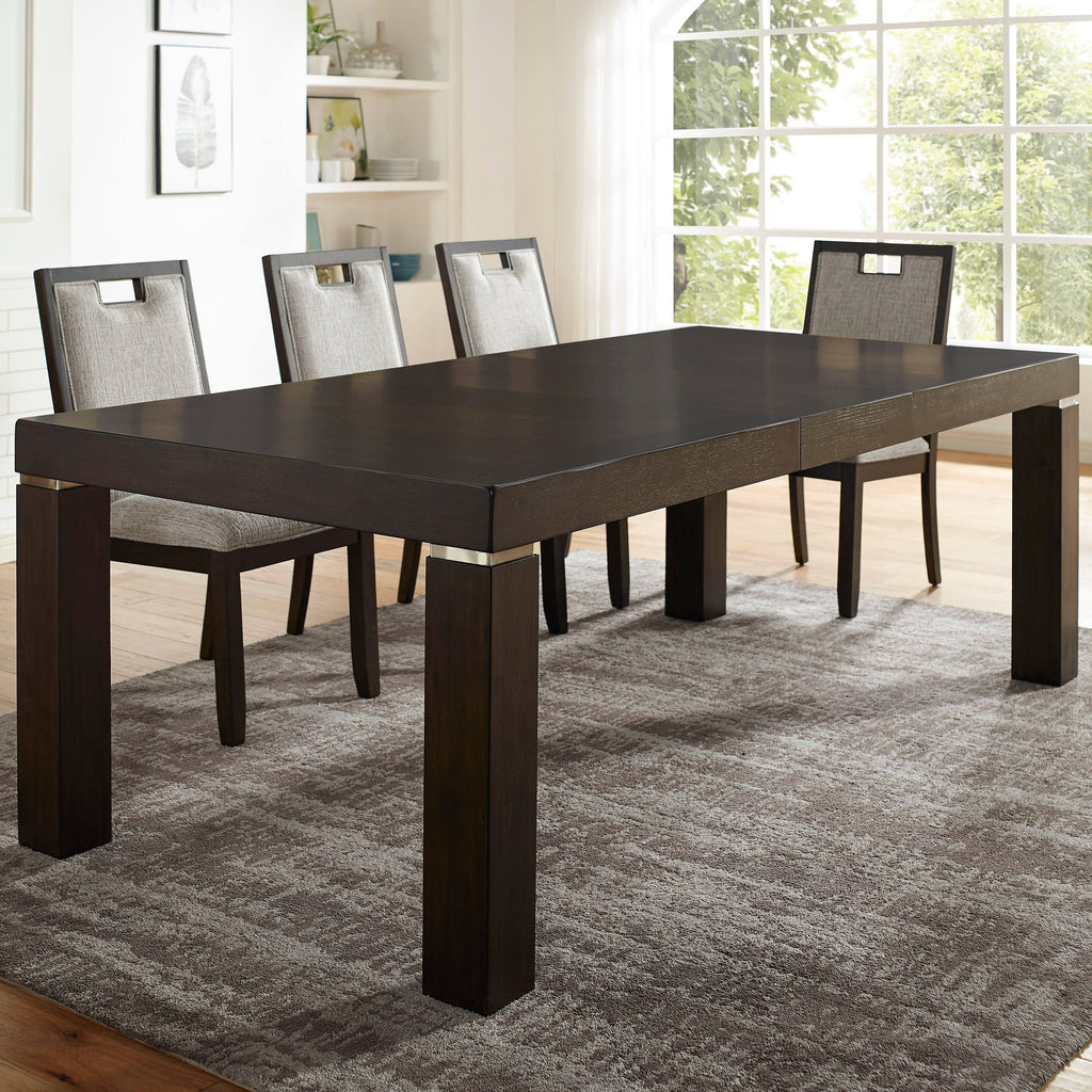 Beige Side Chairs Set of 2 Dark Walnut Y18934
