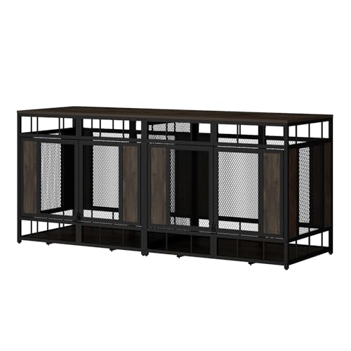 71" Heavy Duty Wood Dog Crate with Removable Divider C19184