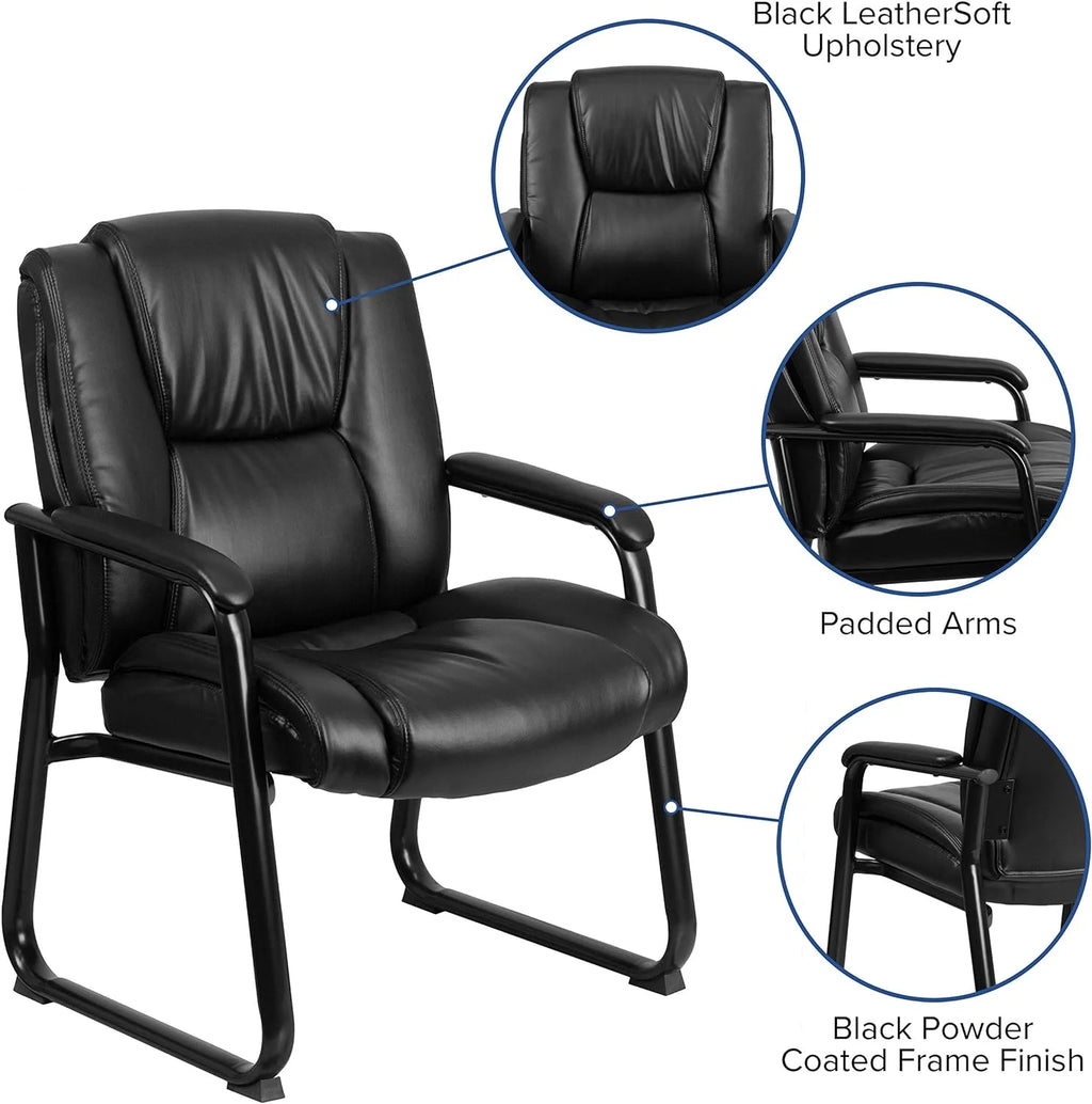 Black Leathersoft Reception Chairs G9412