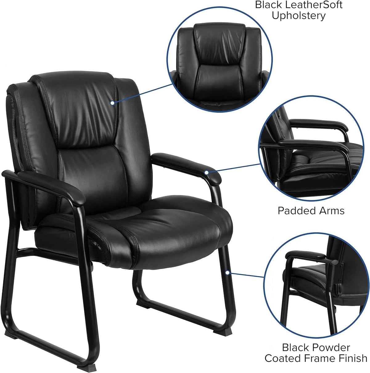 Black Leathersoft Reception Chairs G9412