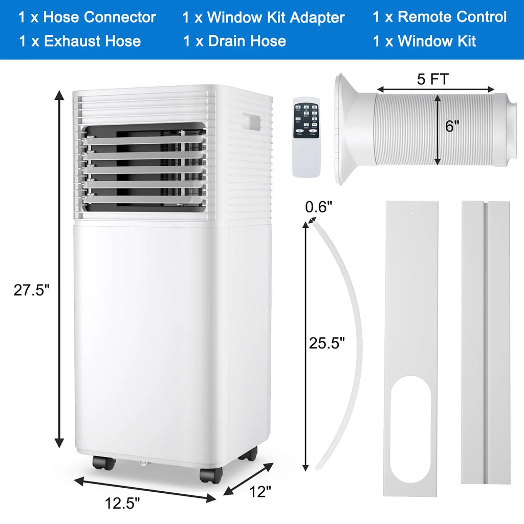 5000 BTU Portable Air Conditioner 3-in-1 Black D716730