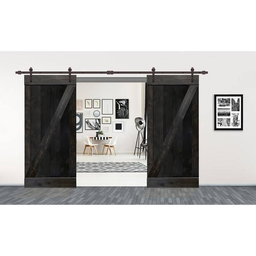Charcoal Black Double Barn Door with Hardware Kit 48 x 84 G55107