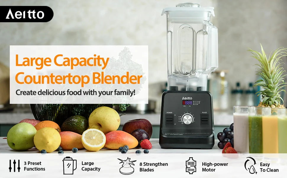 1500-Watt 68 Oz Silver Countertop Blender I431