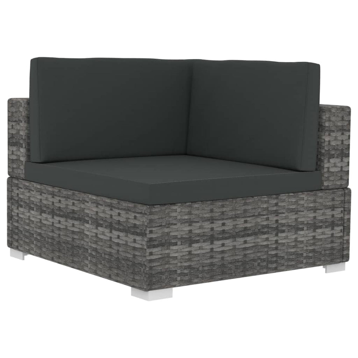 4 Piece Patio Sofa Set with Cushions Gray Poly Rattan Y8166