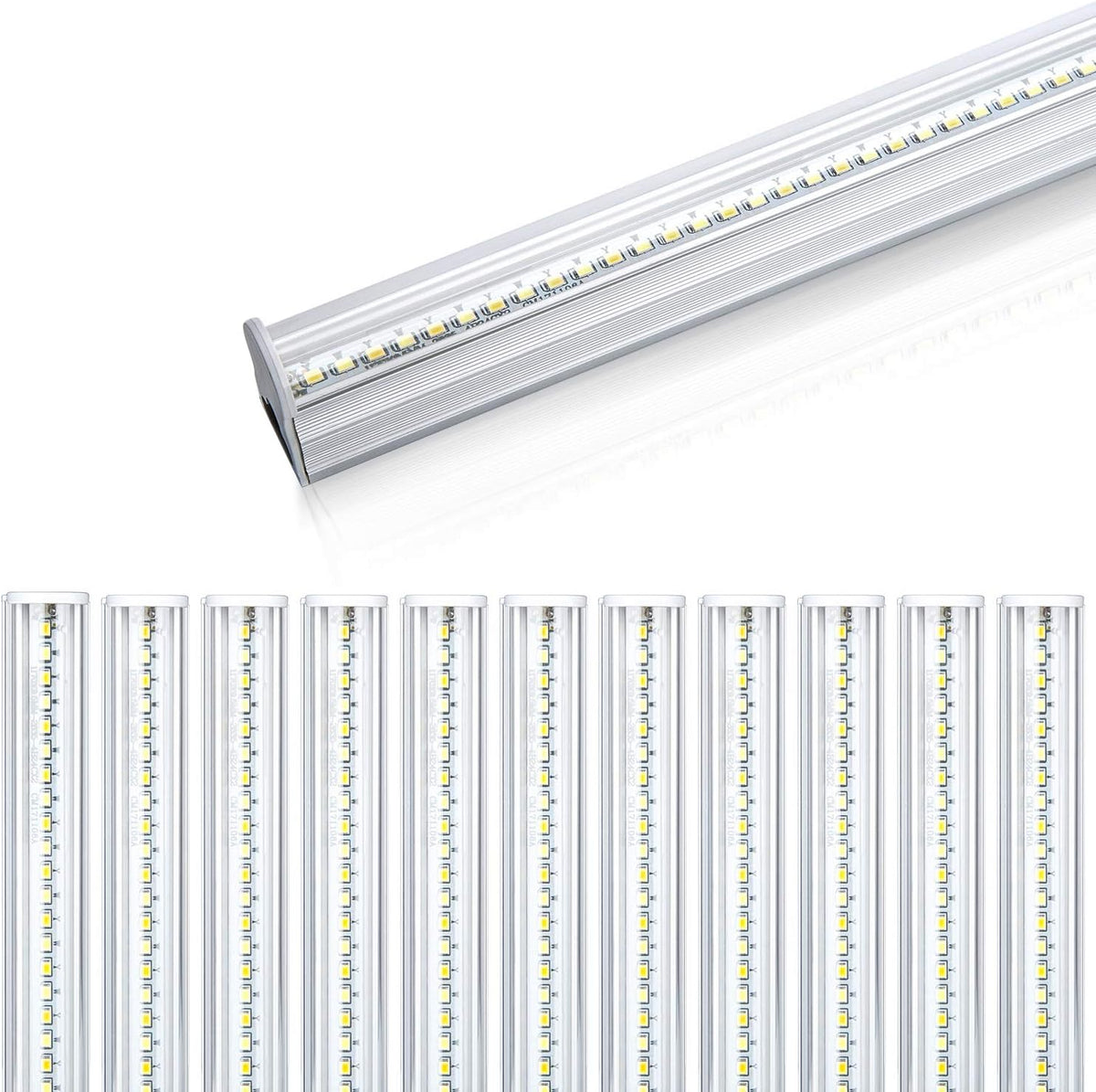 LED T5 Integrated Single Fixture, 4FT, 20W, 2200lm, 3CCT, 10 Pack U9618