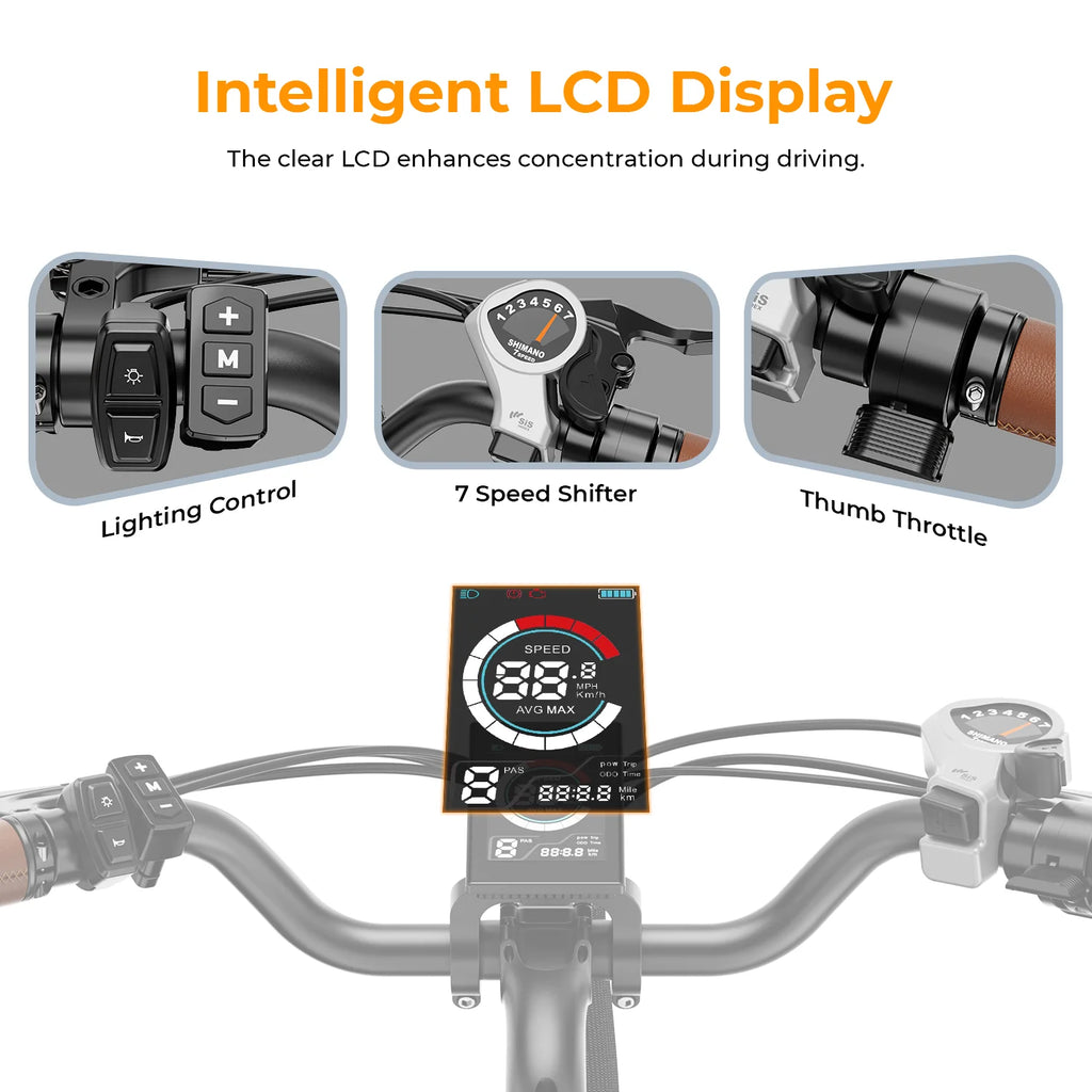 Electric Bike 500W 36V 13Ah Removable Battery 26 7-Speed Q9972