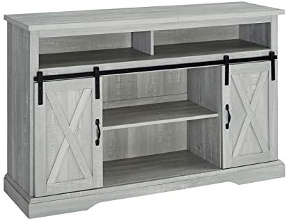Stone Gray Wood Storage Cabinet R458