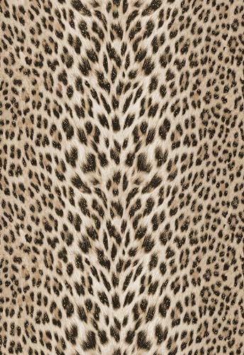 Gold Glitter Non-pasted 3D Embossed Leopard Print Wallpaper N99113
