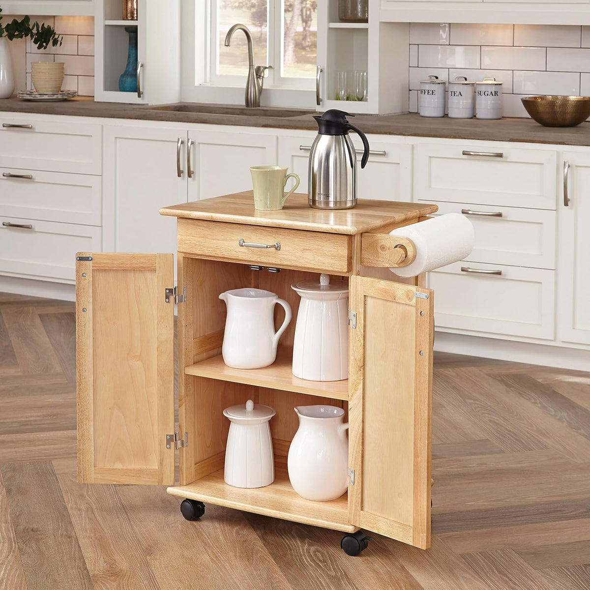 Kitchen Cart with Natural Finish J3212