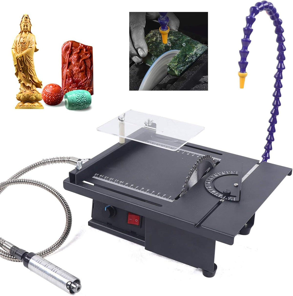 7-Speed Adjustable Gem Cutting Polishing Bench Grinder AC110V S4300