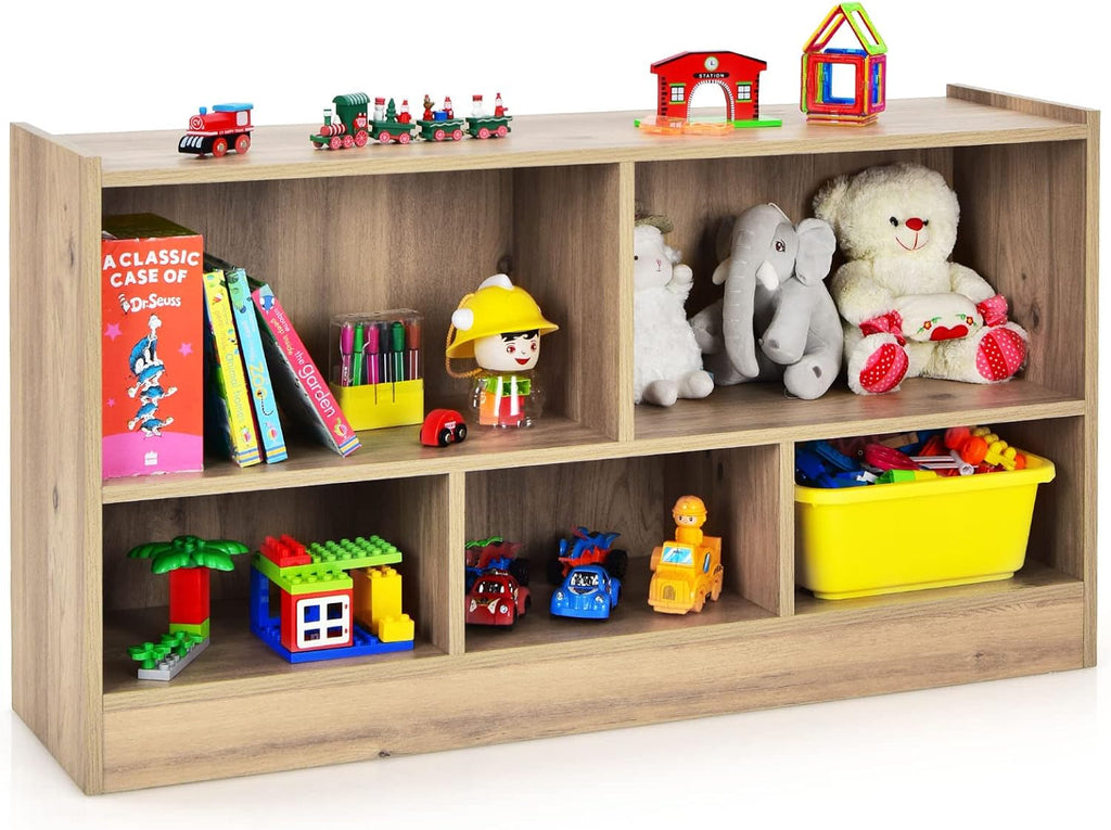 Kids 5-Section Wooden Toy Storage Organizer D230