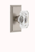 Carre Plate Dummy with Baguette Crystal Knob in Satin Nickel Q634