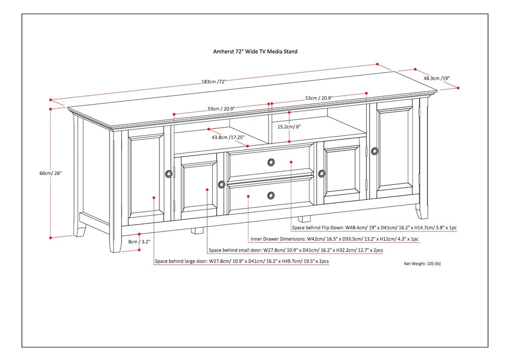 Light Golden Brown TV Media Stand M387601