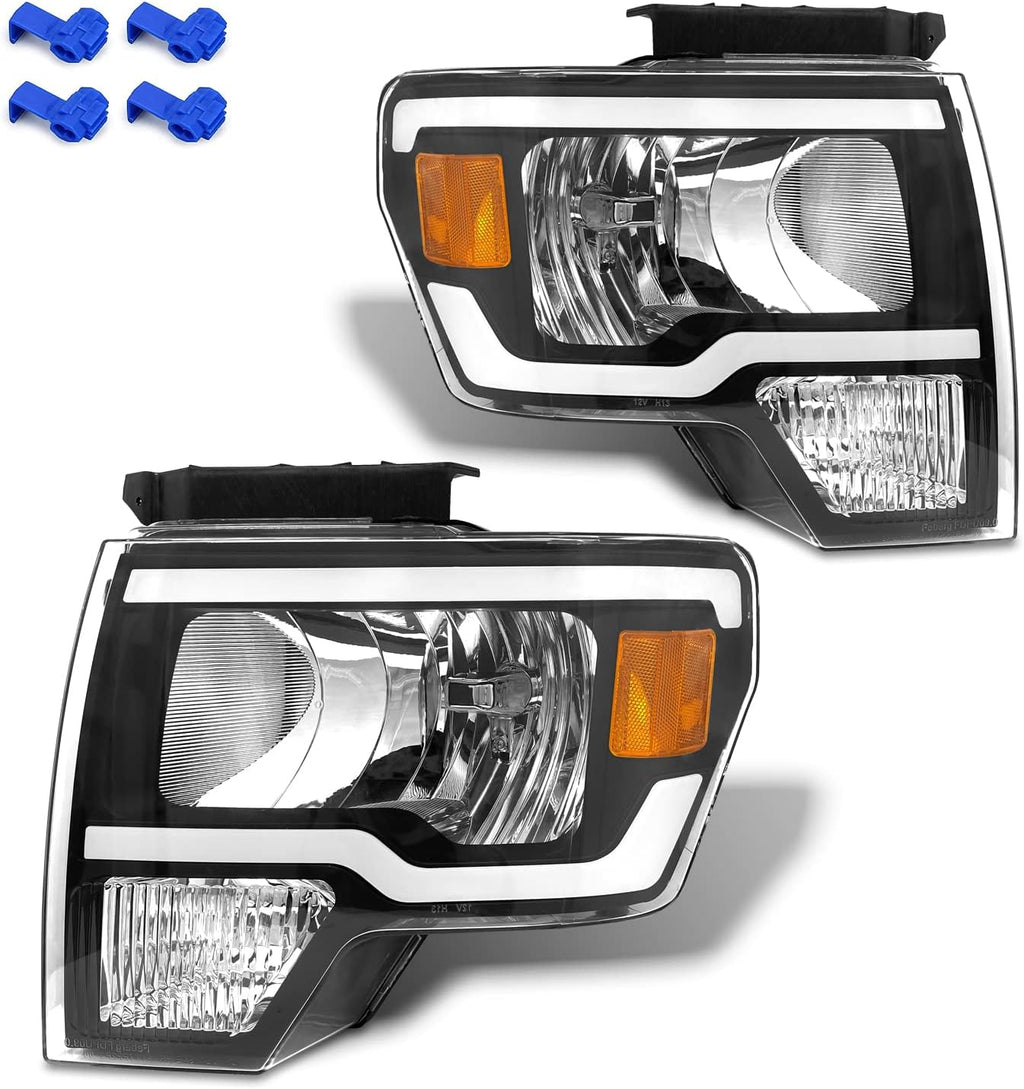 Chrome Housing Headlight Assembly for 2009-2014 Ford F150 Y331