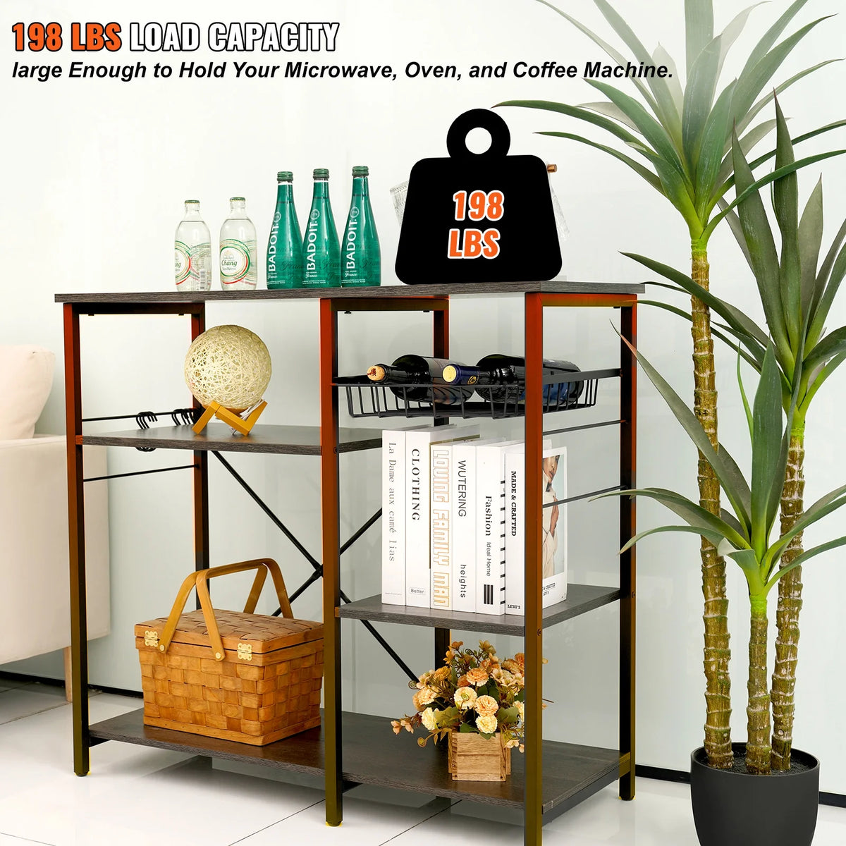 5-Tier Kitchen Bakers Rack with Cabinet X145