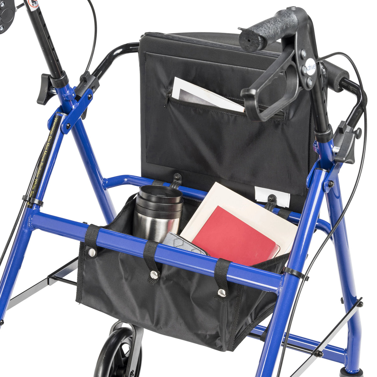 Blue Aluminum Rollator Rolling Walker with Padded Seat R291