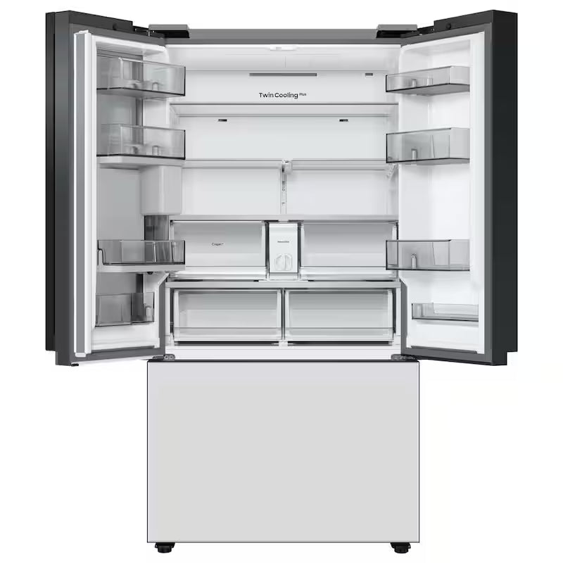 30 cu. ft. 3-Door French Door Smart Refrigerator with Beverage Center in White Glass N337583