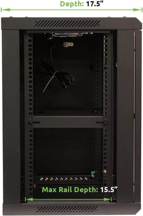 12U Wall Mount Network Server Cabinet Rack Enclosure Glass Door Lock U44065