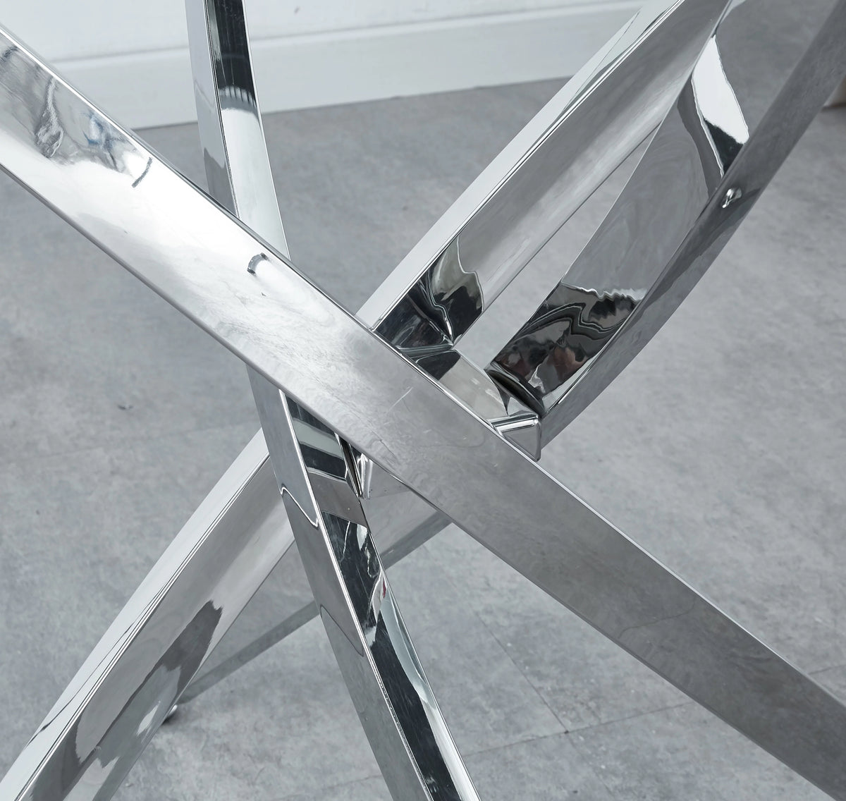 Silver Glass Dining Table 39.4" x 39.4" H462