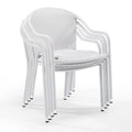White Wicker Stackable Chair Set of 4 N2937