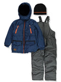 Royal Blue Boys Zip Snowsuit Hat Set W44471