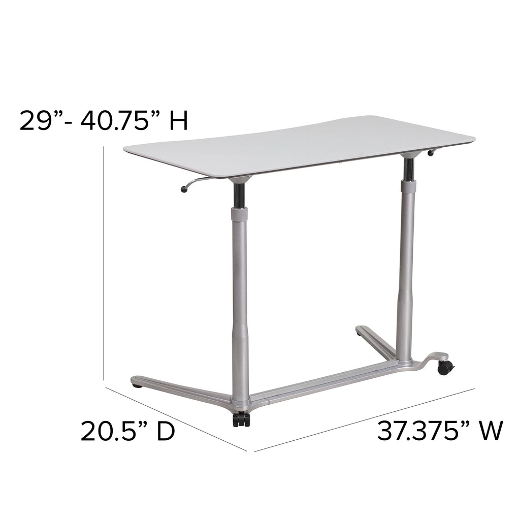 Light Gray Ergonomic Desk D318954