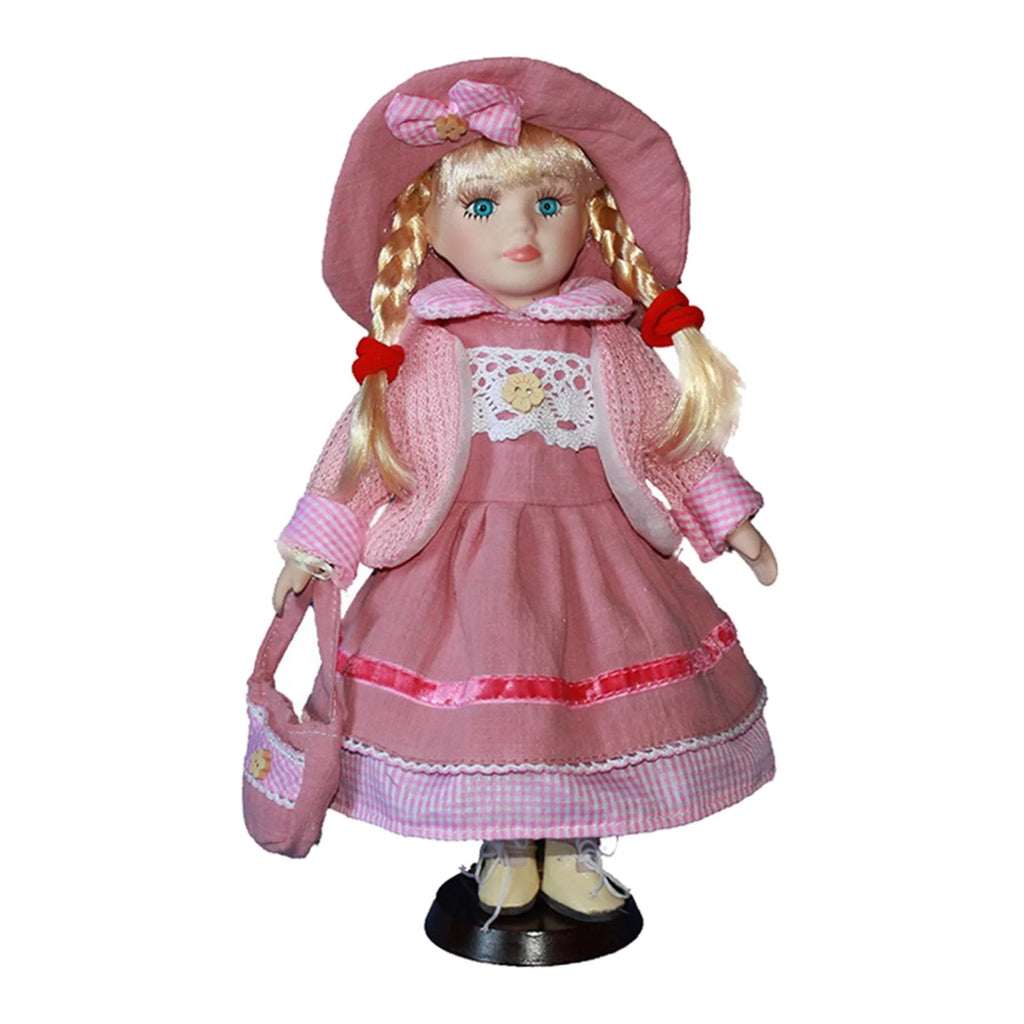 Porcelain Doll with Display Stand, Pack of 2pcs U983