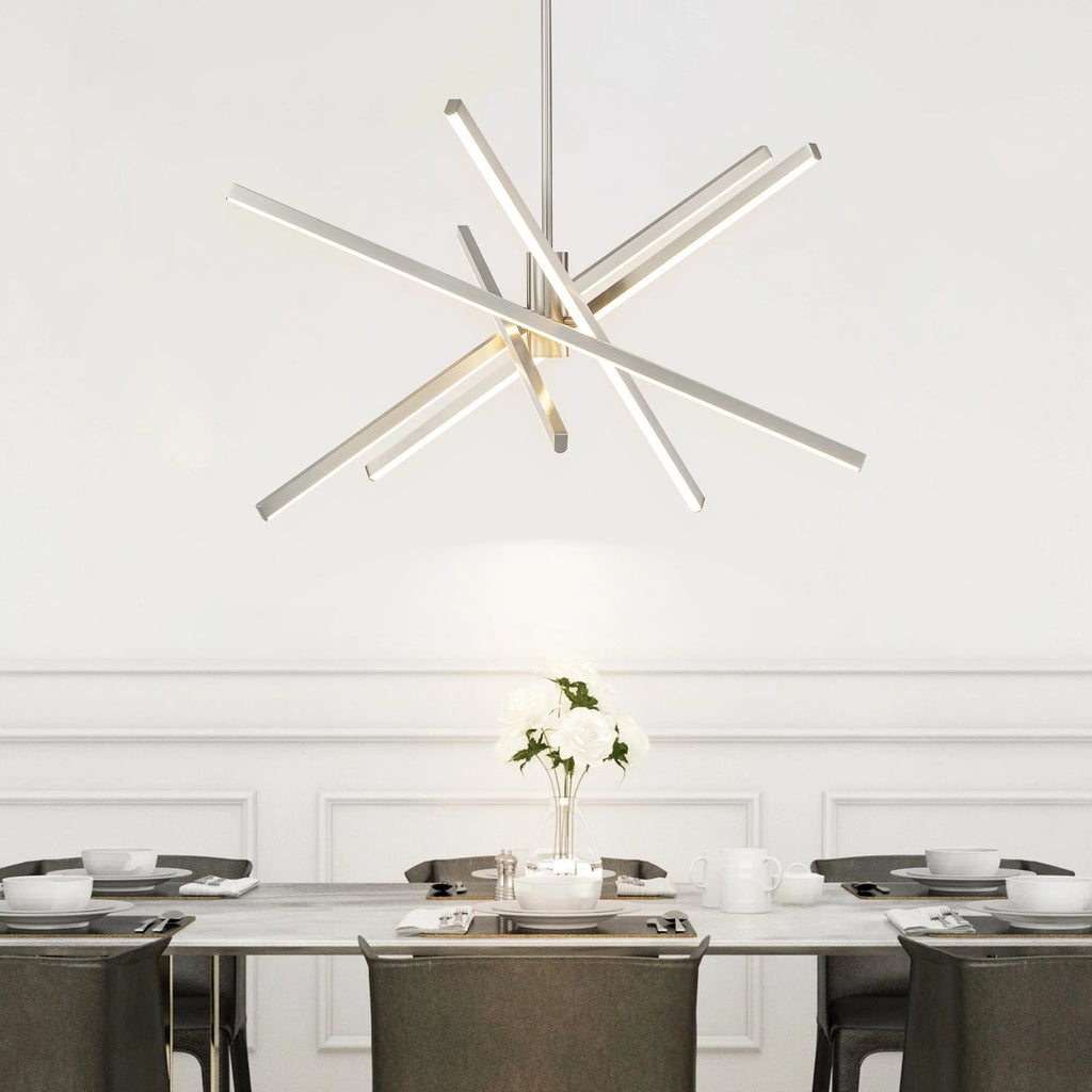 5-Light Aluminum Dimmable LED Linear Chandelier Q460