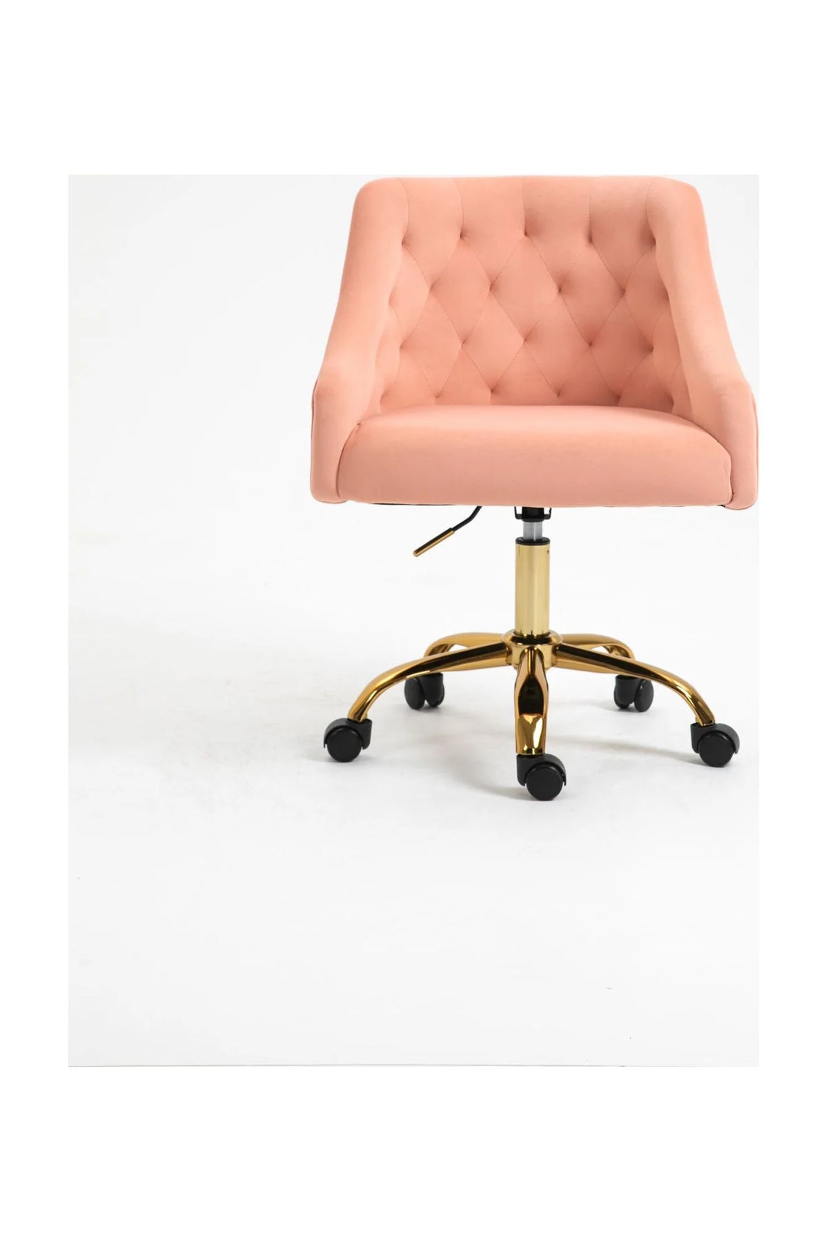 Pink Velvet Swivel Desk Chair E628216