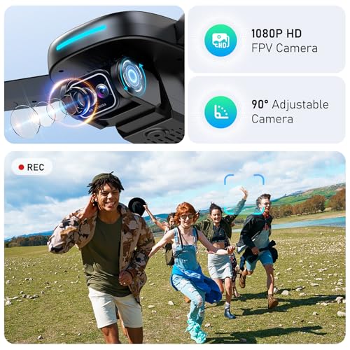 1080P HD FPV Camera Drone with Brushless Motor, 2 Batteries, Foldable G153170