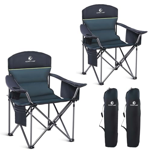 Oversized Heavy Duty Folding Camping Chair with Cooler Bag T640