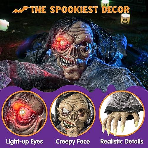 Hanging Zombie Prop with Lighted Eyes Q303