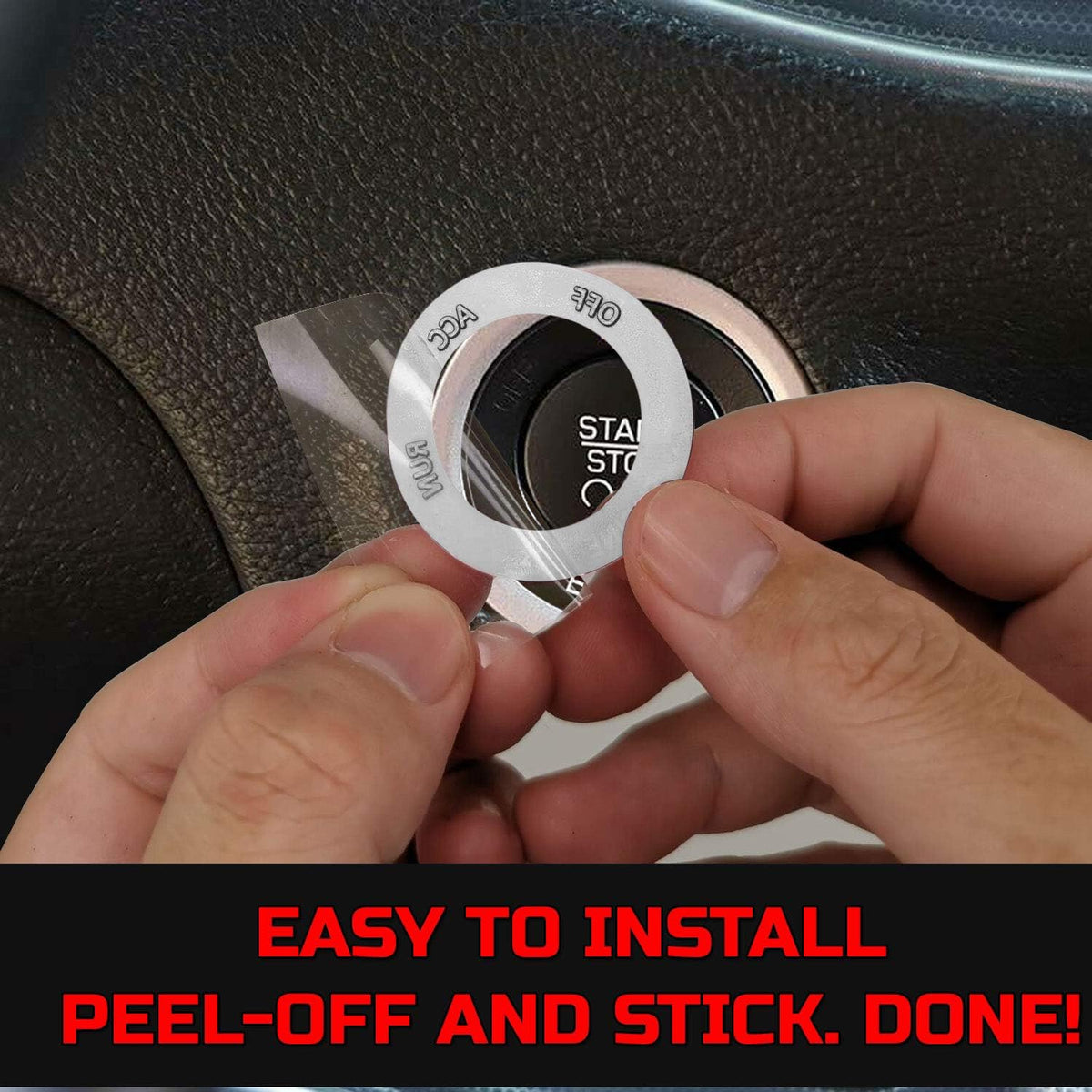 Engine Start Stop Button Overlay Ruby Red Sticker Emblem O601223