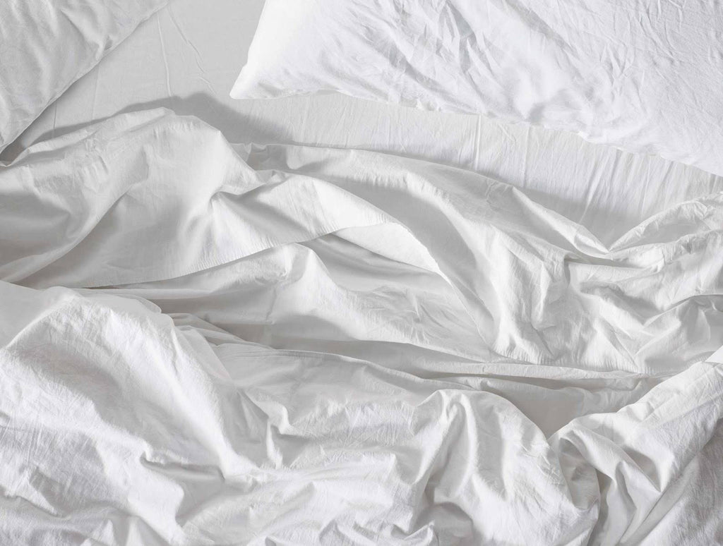 Organic Crinkled Percale Fitted Sheet King Steel Blue N7360