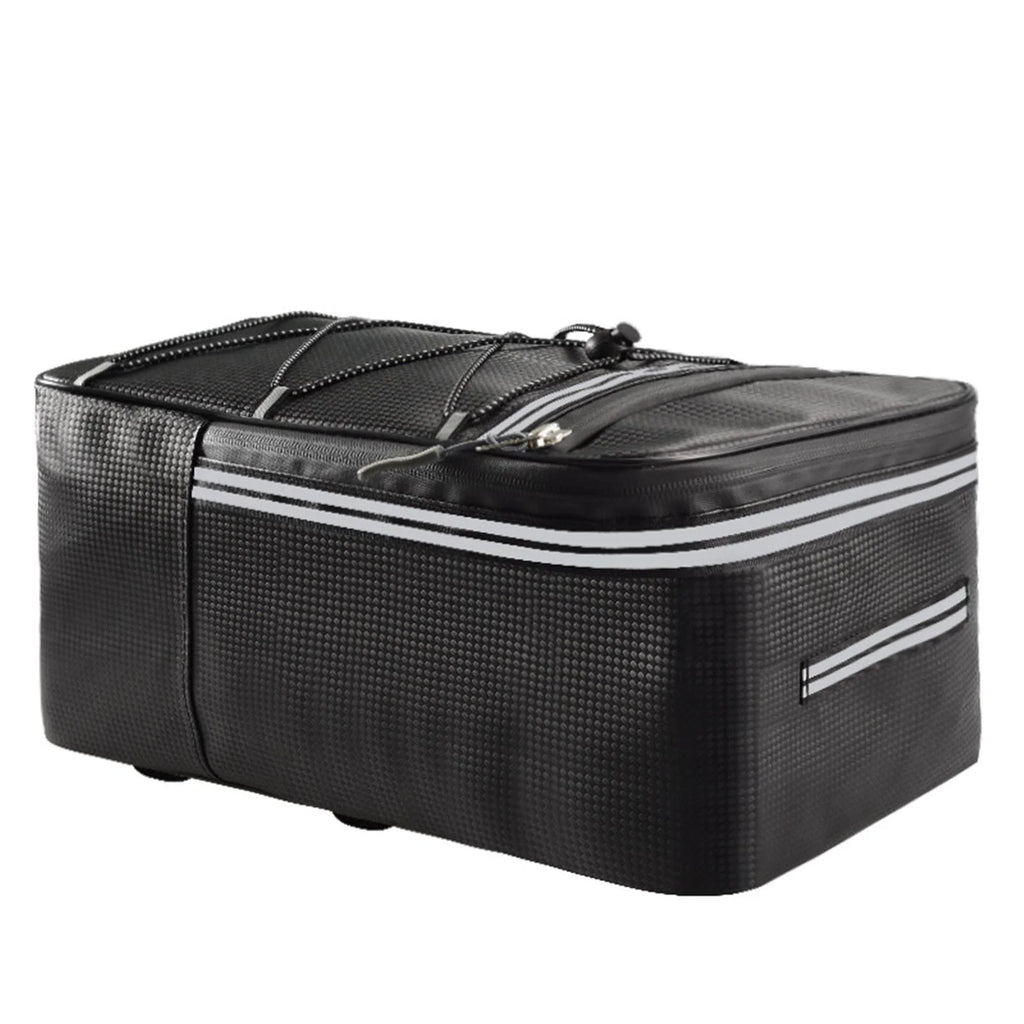 Rear Carrier Bag Trunk PU Leather Waterproof 15L Bike Pannier O42257