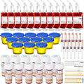 84 Pcs Halloween Party Supplies Empty Pill Bottle Blood Bag Specimen Cup Urine Sample Jar 20 ml Plastic Syringe with Sticky Label E1270
