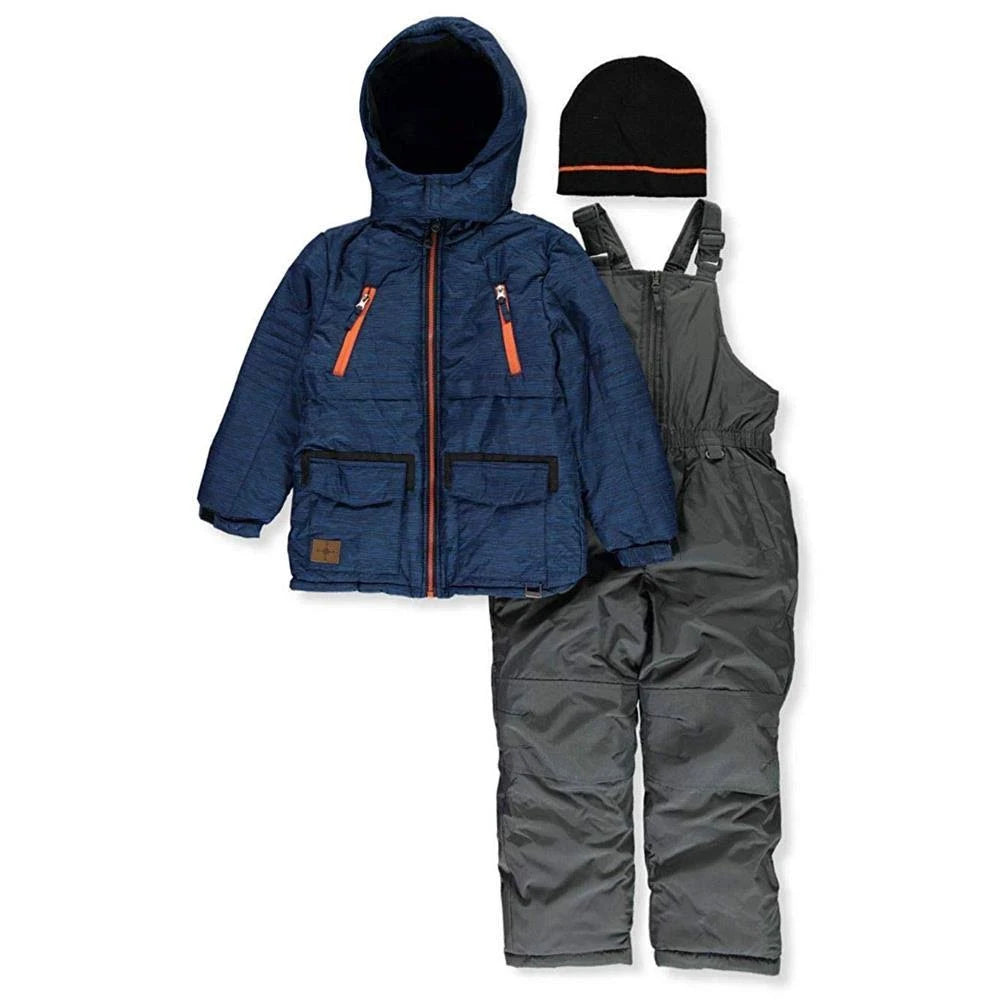 Royal Blue Boys Zip Snowsuit Hat Set W44471