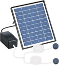 Solar Air Pump Aerator for Fish Pond, 6W, 10 ft Cable, 8.2 ft Hose, 13 GPH, 2 Bubble Stones, 7.1 x 11 in Solar Panel A99752