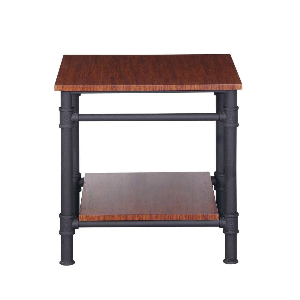 Industrial End Table in Teak Finish X77993