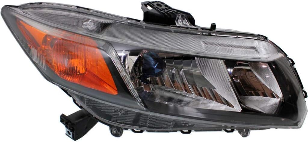 Black Housing Headlight Pair with Bulbs Z7485