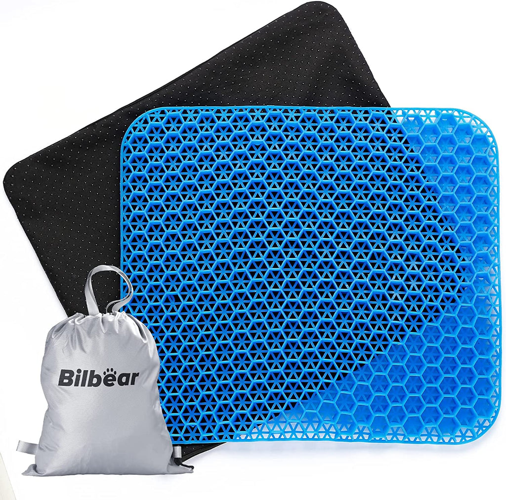 Gel Kayak Seat Cushion with Washable Non-Slip Cover, Waterproof Double Thicken Layer, Breathable Honeycomb Design, 14.9inch*12.9inch*1.1inch H137279