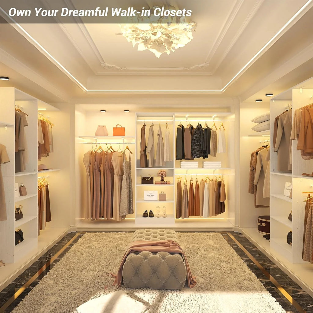 96'' White Closet System with 3 Shelving Towers Z60496