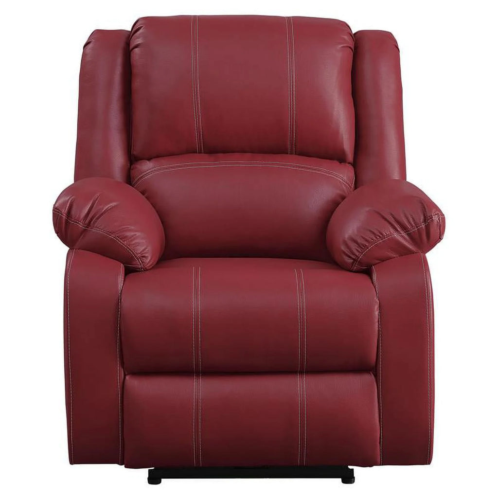 Red Faux Leather Power Recliner Z4957