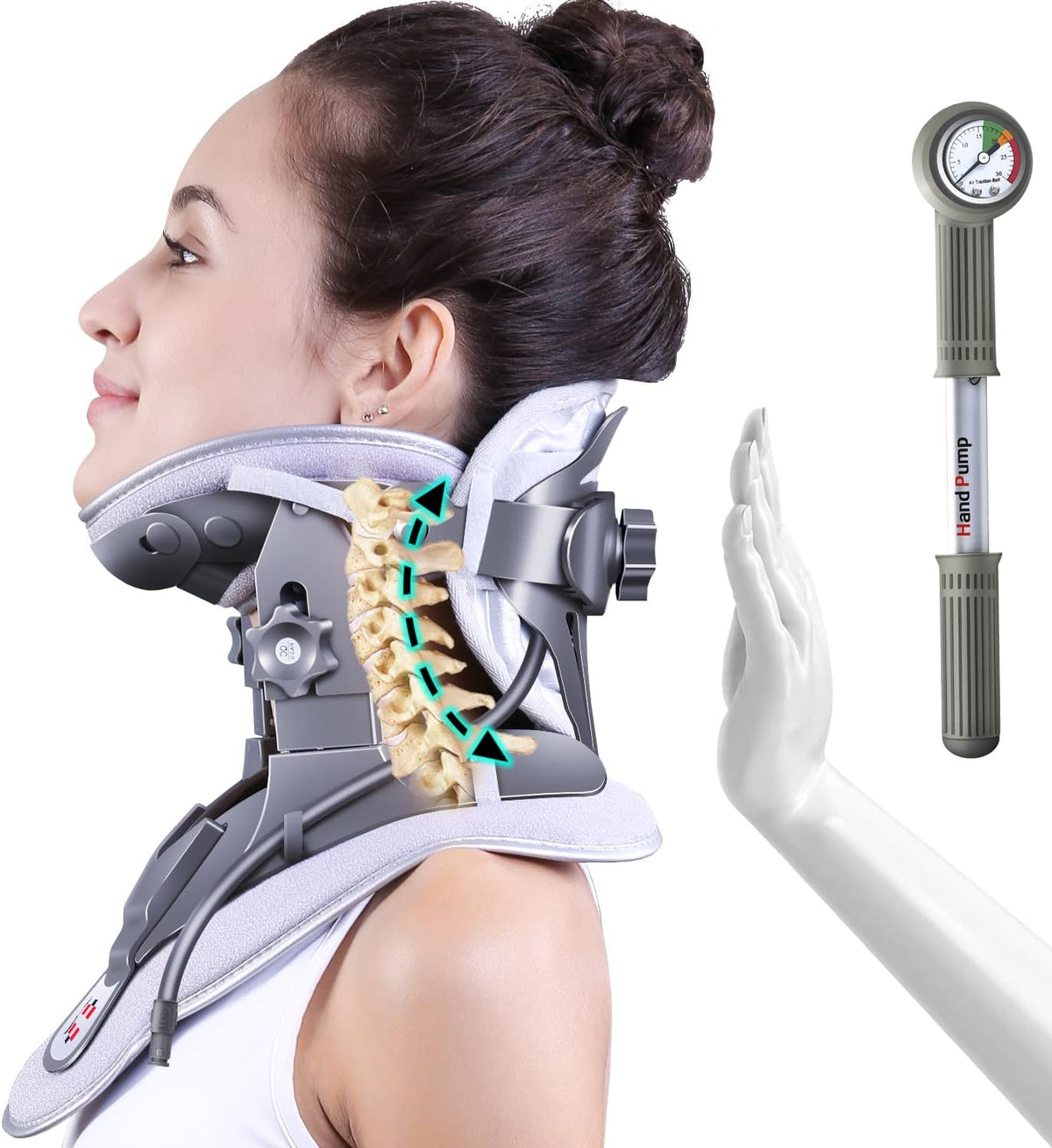 Adjustable Cervical Traction Device with 3 Power Tractions and 8 Built-in Airbag Support B70973