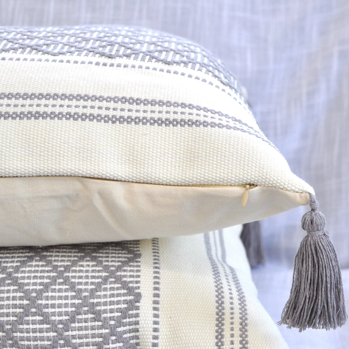 Gray 12x20 inch Set of 2 Checkered Lumbar Pillow Covers O66416
