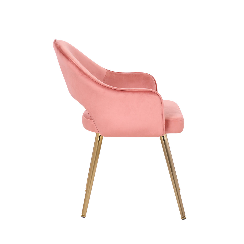 Velvet Upholstery Dining Chairs with Gold Metal Legs D6267