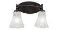 Two Light Bath Bar Dark Granite Finish with Italian Ice Glass Q771293